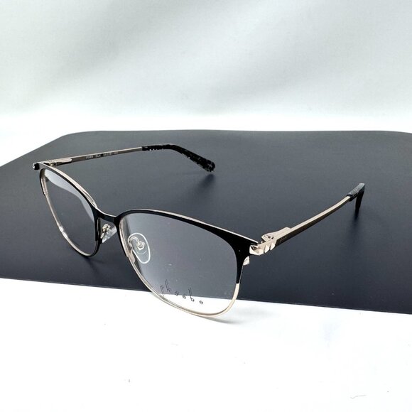 Phoebe Eyeglasses P349 Blk  54-16-140 Black Metal Gold Demos - Picture 1 of 14